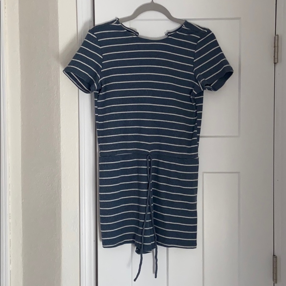 PinkLily Blue Stripe Romper